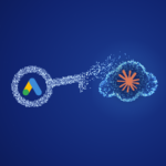 Logo di Google Ads in una chiave che si dissolve in particelle verso una nuvola con il logo di Claude: il collegamento del server MCP senza developer token